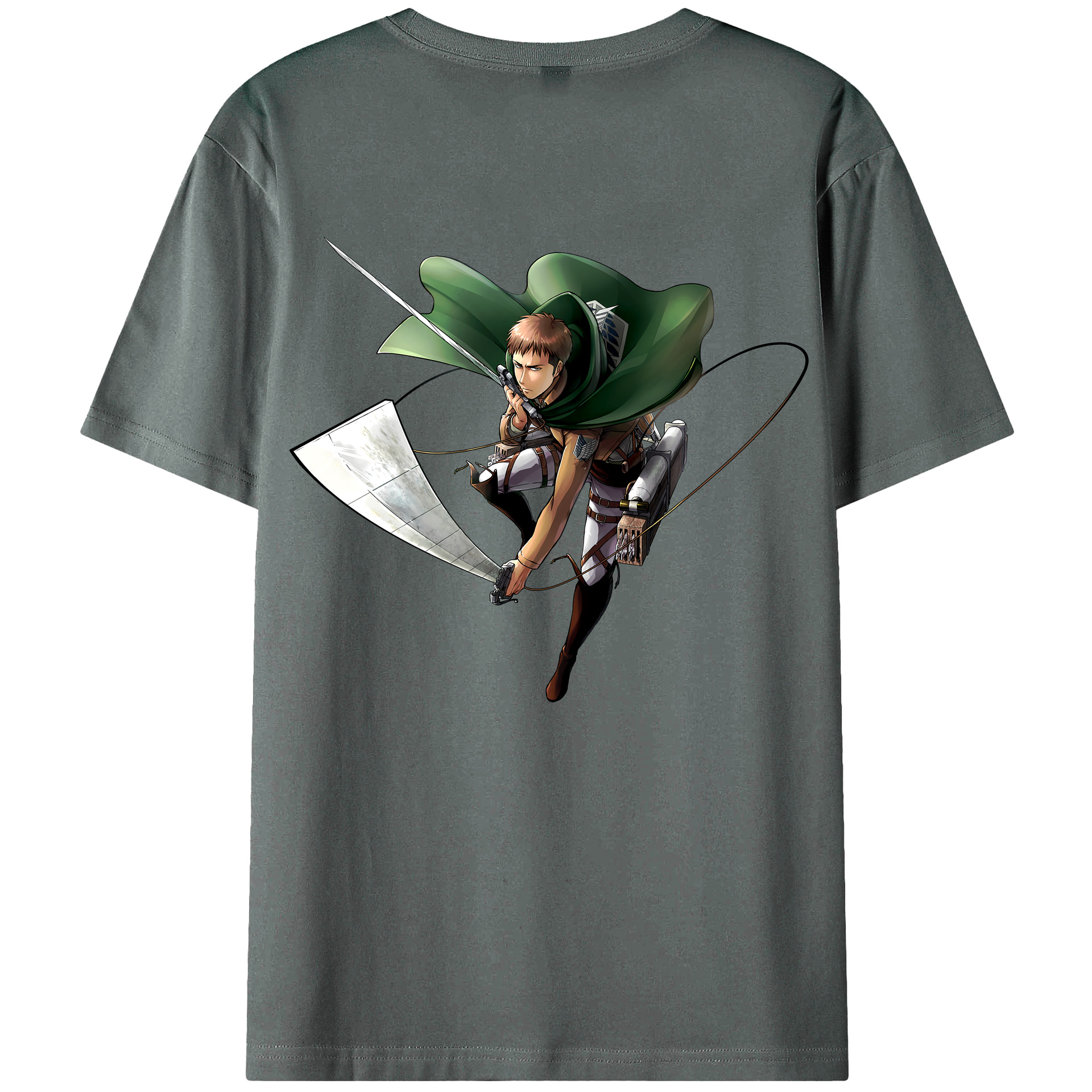 （画像用） 進撃の巨人 Attack on Titan 綿100％ メンズ半袖Tシャツ（バックプリント） 通気性